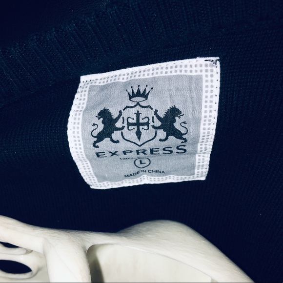 Express (Purple) V-Neck Argyle Sweater Sz L - Picture 5 of 5